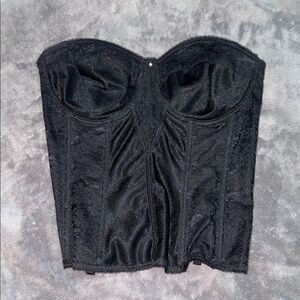 Black Lace and Satin Overbust Corset Shapewear